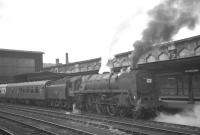 Britannia Pacific no 70023 <I>Venus</I> is about to take the 09.10 summer Saturday Dundee - Blackpool North out of Carlisle on i July 1967.<br><br>[K A Gray 01/07/1967]
