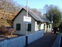 A tidy shuttered former station building on the south end of the up side platform at Beasdale on 20 February 2013. The building looks to now be in use as holiday accommodation. <br><br>[David Pesterfield 20/02/2013]
