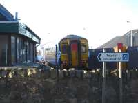 156492 stands at Mallaig during the 17 min layover following arrival from Fort William before starting out on the 5 hour 20 minute journey back to Glasgow Queen Street.<br><br>[David Pesterfield 20/02/2013]