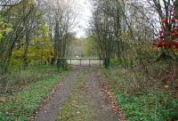 View north towards what was Kershopefoot level crossing, with the border just beyond. Taken from the station site in November 2007. [See image 26820]<br><br>[John Furnevel 03/11/2007]