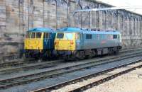 A once familiar sight on the Carlisle stabling roads, but not for much longer. AC electrics 86101 <I>Sir William A. Stanier F. R. S.</I> and 87002 <I>Royal Sovereign</I> were at Carlisle for ice breaker duties in February 2013 but are to be withdrawn from the main line when this requirement ceases.  A great shame to say the least and its unclear at the moment what the future holds.<br><br>[Mark Bartlett 25/02/2013]