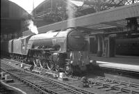 A1 Pacific no 60150 <I>Willbrook</I> stands at Newcastle Central in the 1960s.<br><br>[K A Gray //]