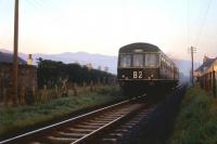 A DMU local leaving Pitlochry for Perth, thought to be in the late 1950s or early 1960s. The train is just south of Pitlochry station which can be seen in the background.<br><br>[Andy Carr Collection //]