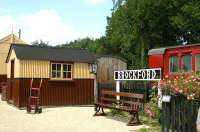 Platform scene at Brockford on the Mid-Suffolk Light Railway on a fine July day in 2002.<br><br>[Ian Dinmore /07/2002]