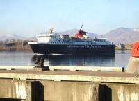 MV <I>Isle of Mull</I> ready to dock at Oban on 19 February to load for the 11.50 crossing to Craignure.<br><br>[David Pesterfield 19/02/2013]