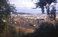 Welsh's Bridge, Inverness in 1971, with a single-unit railcar centre stage (reason unknown).<br><br>[David Spaven //1971]