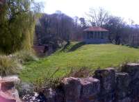 The viaduct at Dunkerton was demolished with explosives in about 1981; but both embankments are still visible. View looks substantially East on 6th April 2012.<br><br>[Ken Strachan 06/04/2012]