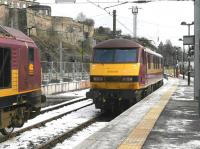 67021 and 90020 stabled at the east end of Waverley Station on 12 March 2013.<br><br>[Bill Roberton 12/03/2013]