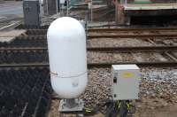 The march of progress! Close up of the Honeywell Radar Head which now controls the level crossing barriers and signalling at Attleborough, Norfolk. The last signalman left the now redundant cabin in December 2012. [See image 42341]<br><br>[Brian Taylor 01/03/2013]