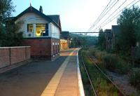 Platform scene at Dinting on a September afternoon in 2006 looking towards Manchester. [See image 31135]<br><br>[Ewan Crawford 10/09/2006]