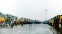 A general view of exhibits on display in the rain during the open day at Bathgate on 23 March 1986.<br><br>[Colin Miller 23/03/1986]