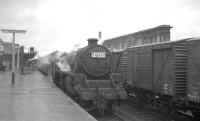 A summer Saturday at Carlisle in July 1966, with Polmadie Black 5 no 44796 at the head of train 1S60 at platform 1. The locomotive has just taken over for the last leg of the journey to Glasgow Central.<br><br>[K A Gray 30/07/1966]