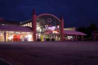 Gare de Marne la Vallee Chessy, station entrance (in keeping with the destination it serves) facing onto the Disney Village at Euro Disney. This is a combined RER and TGV station, giving access to Paris via the RER A line operated by RATP (Paris's rough equivalent to SPT around Glasgow, but on a much grander scale)and also has direct links to French TGV network, and also links from London via Eurostar.<br><br>[Graham Morgan 27/06/2012]