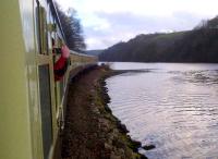 Approaching Looe on the Pathfinder Tours 'Hullaba-Looe' excursion on 10 February 2013. The cameras are out, but the heads are tucked away inside.<br><br>[Ken Strachan 10/02/2013]