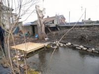 The bufferstop of the former Kinross bay platform is now clearly visible as work proceeds on the creation of a biodiversity garden with pond at Ladybank station.<br><br>[John Yellowlees 22/03/2013]