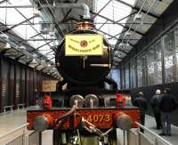 GWR 4073 <I>Caerphilly Castle</I> on display at Swindon Steam Museum.<br><br>[Peter Todd 20/03/2013]