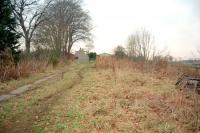 Looking north towards the level crossing at the closed Rothienorman station in 1997.<br><br>[Ewan Crawford //1997]