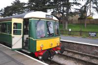 Gloucestershire Warwickshire Railway single car DMU W55003 at Winchcombe on 29 March 2013. The unit spent much of the day running between steam hauled trains from Winchcombe to Laverton and back.<br><br>[Peter Todd 29/03/2013]