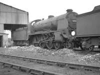 King Arthur class 4-6-0 no 30765 <I>Sir Gareth</I> on shed at 70D Basingstoke in August 1961. The locomotive was withdrawn from here in September the following year.<br><br>[K A Gray 15/08/1961]
