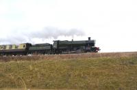 GWR 2-8-0 no 2807 with a train near Winchcombe on 29 March.<br><br>[Peter Todd 29/03/2013]