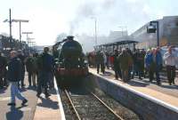 West Coast's ex LMS 8F no 48151 stands in the excursion platform at Scarborough having just arrived on 3 April 2013 with a charter from Crewe via Carnforth and Skipton.<br><br>[John McIntyre 03/04/2013]