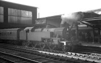 A Saturday evening at Carlisle in the summer of 1963 sees Fowler 2-6-4T no 42369 preparing to leave platform 4 with the 7.5pm stopping train to Appleby. <br><br>[K A Gray 13/07/1963]