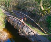 Girl on a pony. Crossing the former railway bridge over the North Esk after leaving Auchendinny tunnel on Saturday morning 20 April 2013 heading towards Penicuik. <br><br>[John Furnevel 20/04/2013]