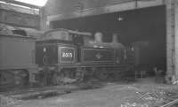 Wainwright H Class 0-4-4T no 31005 on shed at Tonbridge in August 1961.<br><br>[K A Gray 20/08/1961]