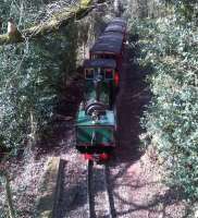 If you go down to the woods today, you're in for a small surprise. Not a class 14 'teddy bear' diesel, but a 15-inch-gauge Beyer Garrett. Taken looking towards Heywood station - though not the East Lancs version.<br><br>[Ken Strachan 31/03/2013]