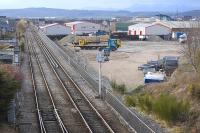 View west from Longman Road bridge along the Far North line on 20 April, with the disused stump of the harbour branch on the right. [See image 36576]<br><br>[Bill Roberton 20/04/2013]