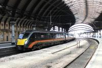 Grand Central <I>Adelante</I> 180107 pulls away from York on a service from Kings Cross to Sunderland on 20th April 2013.  <br><br>[Mark Bartlett 20/04/2013]