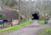 The approach to Old Woodhouselee Tunnel, Auchendinny, on 20 April 2013. View is east towards Rosslyn Castle station, with Firth Viaduct standing just beyond the far end of the tunnel.<br><br>[John Furnevel 20/04/2013]