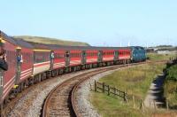 <I>OK - pick a window...!!</I> Deltic 55022 skirts the Cumbrian Coast approaching Siddick with the <I>Western and Eastern Coastal Express</I> railtour from Crewe to Newcastle and Durham on 30 August 2010.<br><br>[John McIntyre 30/08/2010]