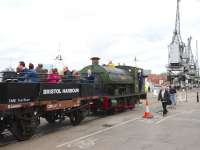 Peckett 0-6-0ST <I>Henbury</I> (no 1940 from 1937) seen here on the Bristol Harbour Railway on 29 April 2013. The trip was running from the Bristol Industrial Museum (now known as the M-Shed) to Brunel's ship <I>Great Britain</I>.<br><br>[Peter Todd 29/04/2013]