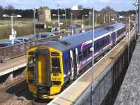 158732 about to depart Glenrothes with Thornton on the 14.21 service to Newcraighall on 29 April.<br><br>[Bill Roberton 29/04/2013]