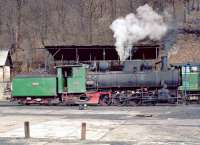 During the afternoon shift change on 12th March 2013, 0-8-2 No. 83159 simmers in front of the coal stage at Oskova Sidings. Once activity resumes, it will take a loaded coal train to the washery which is about a quarter of a mile away to the left.<br><br>[Bill Jamieson 12/03/2013]