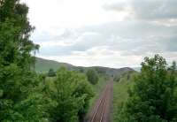 Looking west to Glenburnie Junction in 1997, with Clatchard Craig quarry in the distance.<br><br>[Ewan Crawford //1997]