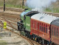 Having been held at the signal protecting Farington Curve Junction, B1 61306 approaches the WCML and heads north towards Preston on 2 May 2013 on a loaded test run from Carnforth.<br><br>[John McIntyre 02/05/2013]