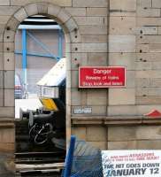 The hole in the wall. A GNER service for Kings Cross boards at 'sub' platform 9 during ongoing engineering works at the station in April 2007 (3 months after 'the hit' went down).<br><br>[John Furnevel 13/04/2007]