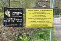 Notices near the fenced-off site of the new Eskbank station on 10 May 2013.<br><br>[John Furnevel 10/05/2013]