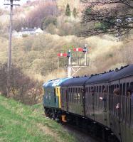 26038 waits with a train in the loop at Ingrow on 27 April 2013.<br><br>[Colin Alexander 27/04/2013]