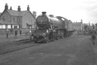 The first outing in preservation of no 3442 <I>The Great Marquess</I> took place on 4 May 1963. The RCTS <I>Dalesman</I> railtour ran from Bradford Forster Square and visited a number of branches in Lancashire and Yorkshire. One such visit was along the former Barnoldswick Railway, a short branch off the line between Nelson and Skipton. The K4 is seen here running round the special at Barnoldswick terminus late on that Saturday afternoon in 1963.<br><br>[K A Gray 04/05/1963]