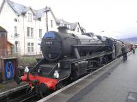 The inaugural <I>Jacobite</I> of 2013 was hauled by Ian Riley's 44871, seen here on 13 May preparing to leave Fort William for Mallaig. [See image 43104]<br><br>[John Yellowlees 13/05/2013]