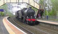 62005+44871 with ECS (and 37518 at the rear) heading north through Westerton on 10 May 2013 with the 5Z80 Carnforth - Fort William <I>Jacobite</I> stock movement.<br><br>[Ken Browne 10/05/2013]