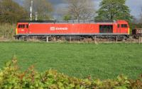 It is late in the afternoon on Saturday 11 May and DB Schenker 60011 waits patiently in the Barton & Broughton loop with an engineer's train ready to move to the work site at Garstang.<br><br>[John McIntyre 11/05/2013]