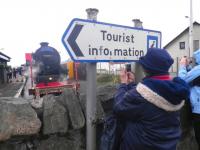 One for the album. Scene at Mallaig station on 13 May 2013 following the arrival of 44871 with the first <I>Jacobite</I> of the season [see image 43089].<br><br>[John Yellowlees 13/05/2013]