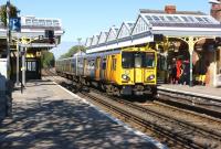 A Liverpool bound EMU arrives at Birkdale station on 19 May 2013.<br><br>[John McIntyre 19/05/2013]