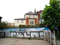 A rear view of part of the remains of Swindon Town station in May 2013. The station closed to passengers in 1961.<br><br>[Peter Todd 21/05/2013]