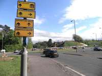 View south showing work in progress on Hardengreen roundabout on 21 May 2013. [See image 42076]<br><br>[John Yellowlees 21/05/2013]