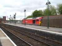 DB Schenker refurbished 60054 gets the right away south at Shrewsbury on 22 May with the normally class 66 powered ex-Dee Marsh steel working.<br><br>[David Pesterfield 22/05/2013]